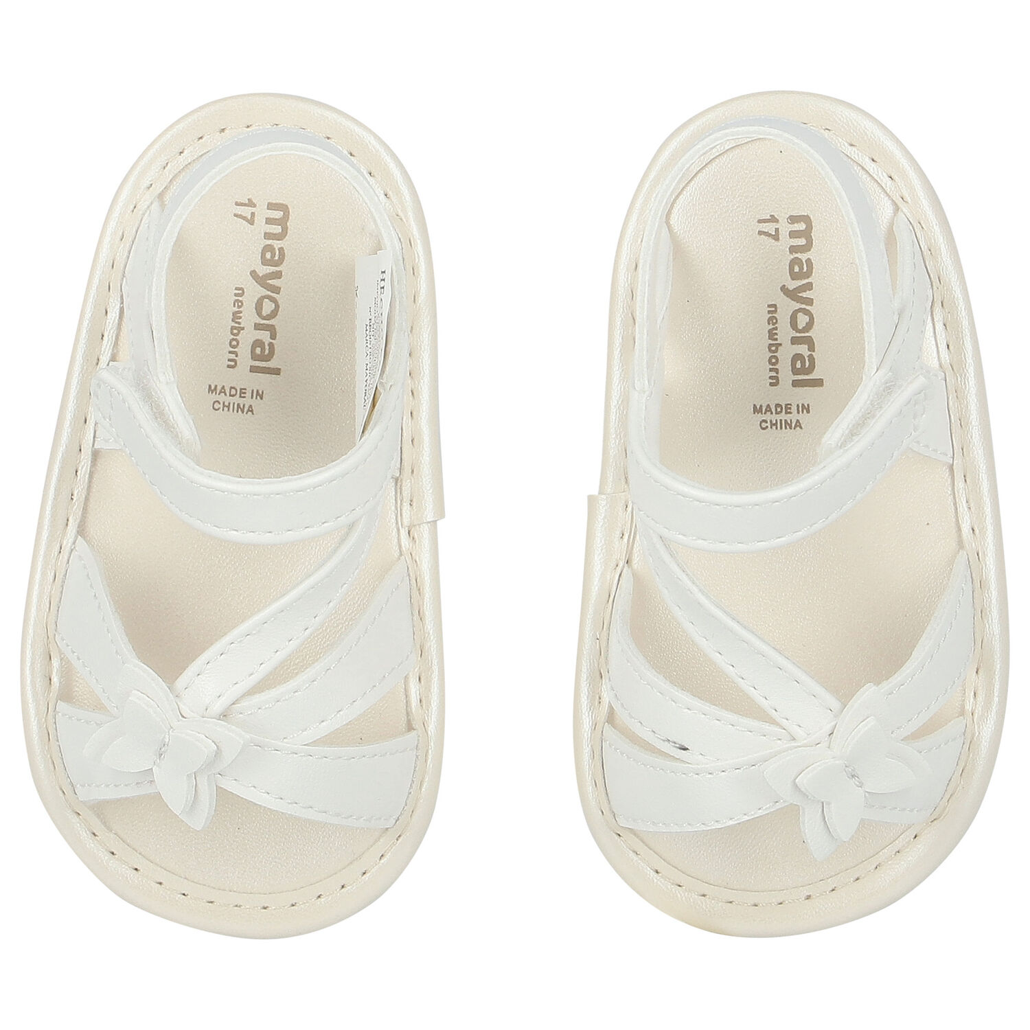 Baby Girls White Pre-Walker Sandals, 1, hi-res