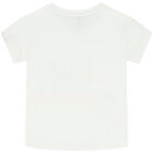 تيشيرت بالشعار باللون الابيض والذهبى للبنات, 1, hi-res