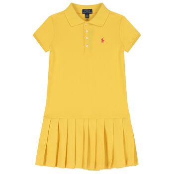 Girls Yellow Logo Polo Dress