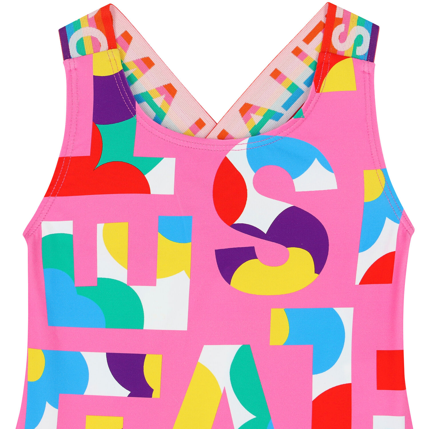 Girls Pink Logo Swimsuit, 1, hi-res
