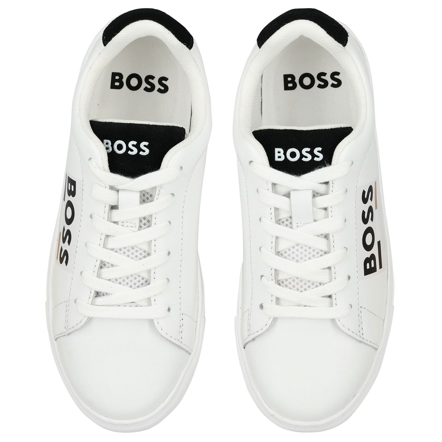 Boys White Logo Trainers, 1, hi-res image number null