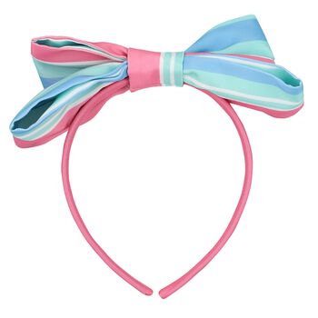 Girls Pink & Blue Bow Headband