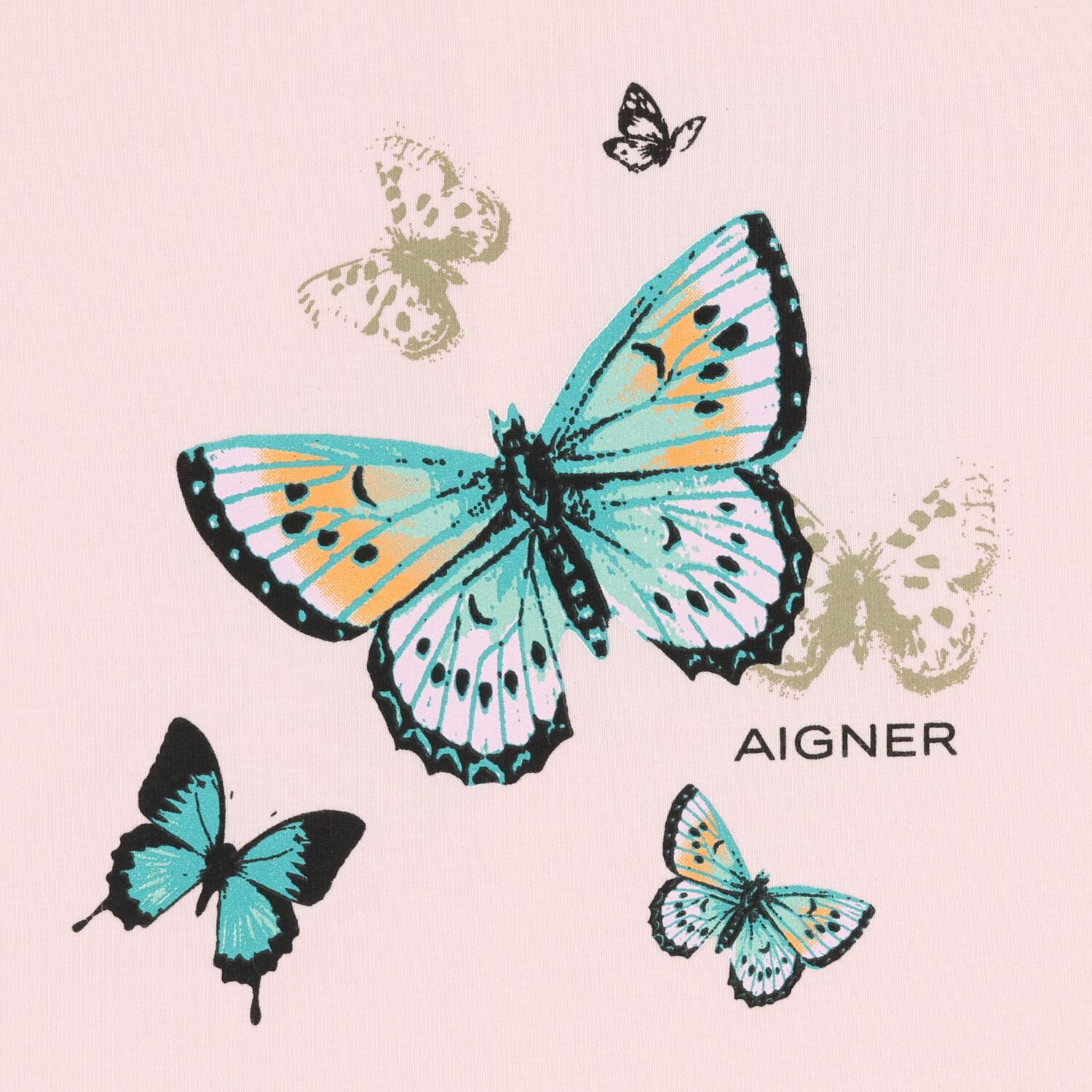 Younger Girls Pink Butterflies Logo Dress, 3, hi-res