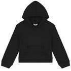 Girls Black & Beige Hooded Skirt set, 1, hi-res