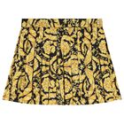 Girls Black & Gold Barocco Skirt, 1, hi-res