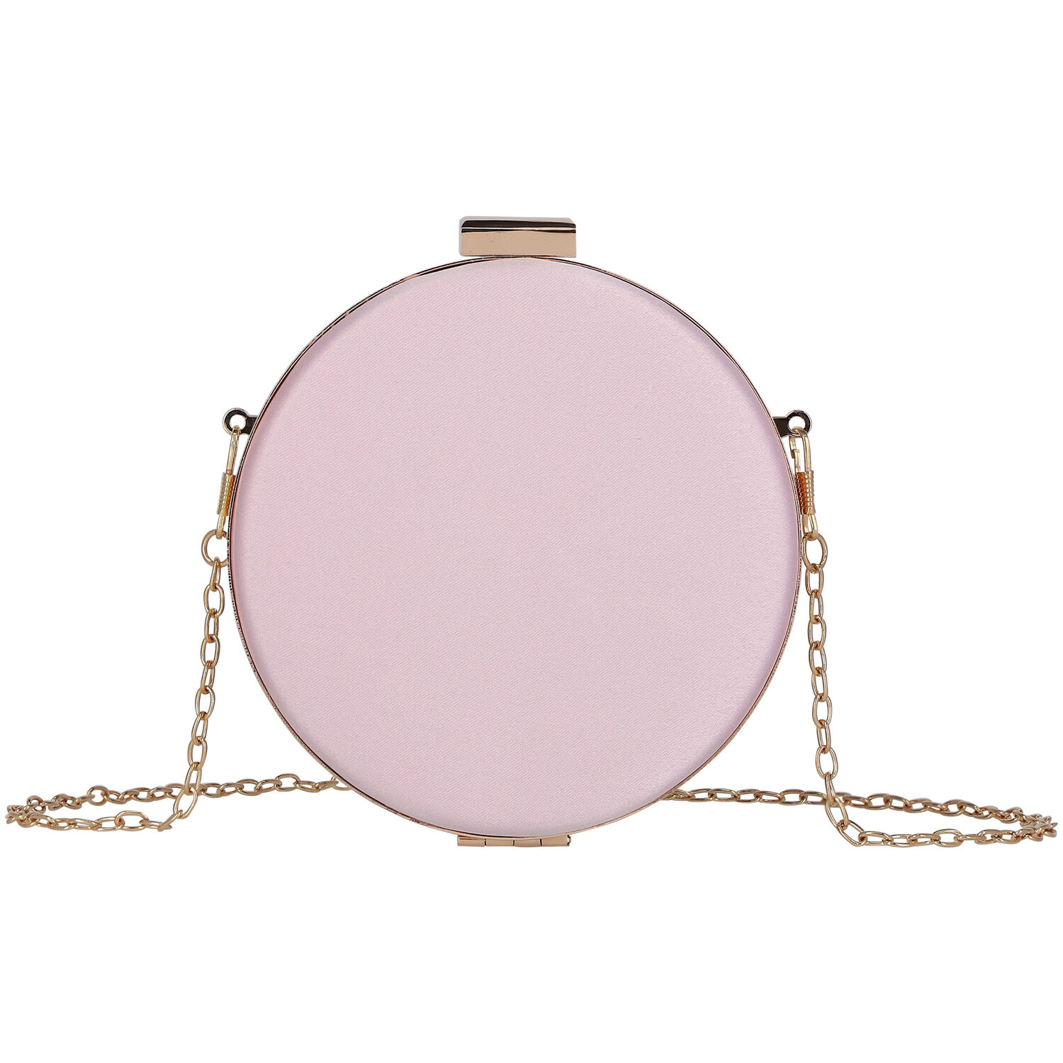 حقيبة بنات ساتان مطرزة باللون الوردى والذهبى, 3, hi-res image number null