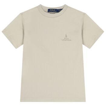 Boys Beige Logo T-Shirt