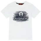 تيشيرت بالشعار باللون الأبيض للأولاد, 1, hi-res