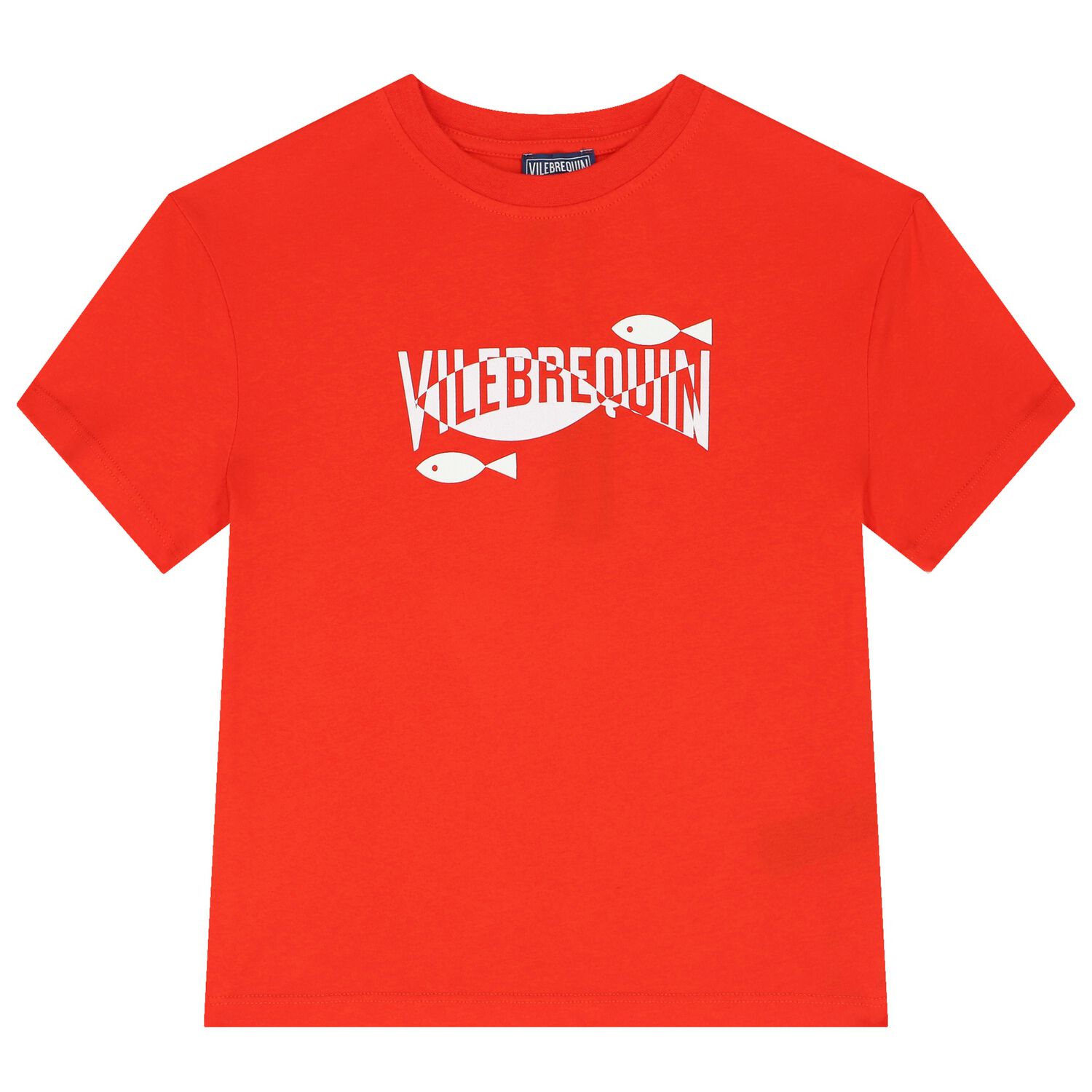 تيشيرت أولاد بالشعار باللون الأحمر, 1, hi-res