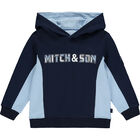 Boys Navy Blue Logo Tracksuit, 1, hi-res