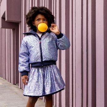 Girls Blue Sequinned Skirt