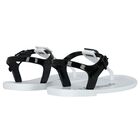 Girls White Karl & Choupette Jelly Sandals, 2, hi-res