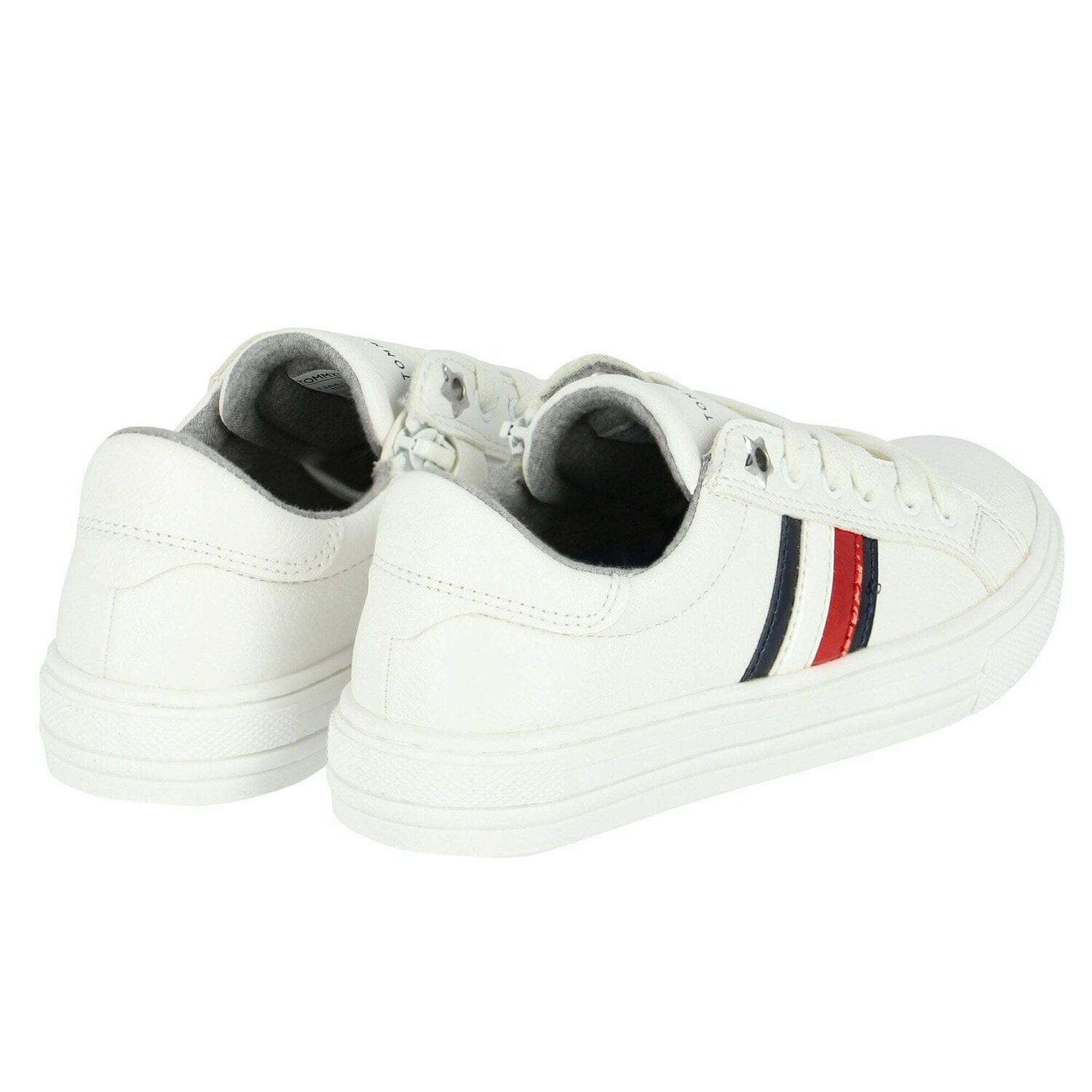 Girls White Logo Trainers, 1, hi-res