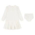 Baby Girls Ivory Polo Bear Sweatshirt Dress Set, 1, hi-res