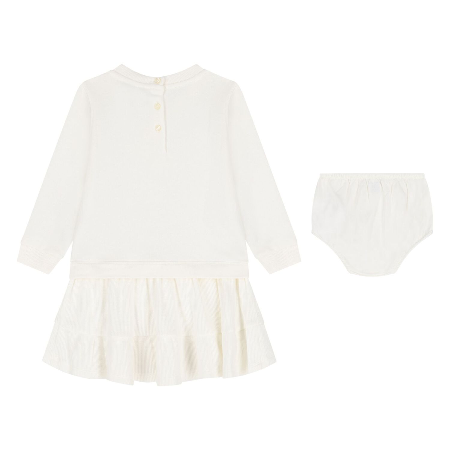 Baby Girls Ivory Polo Bear Sweatshirt Dress Set, 1, hi-res