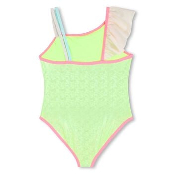 ملابس سباحة باللون الاخضر مكشكشة للبنات