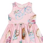 فستان عيد مشجر باللون الوردي للبنات, 1, hi-res