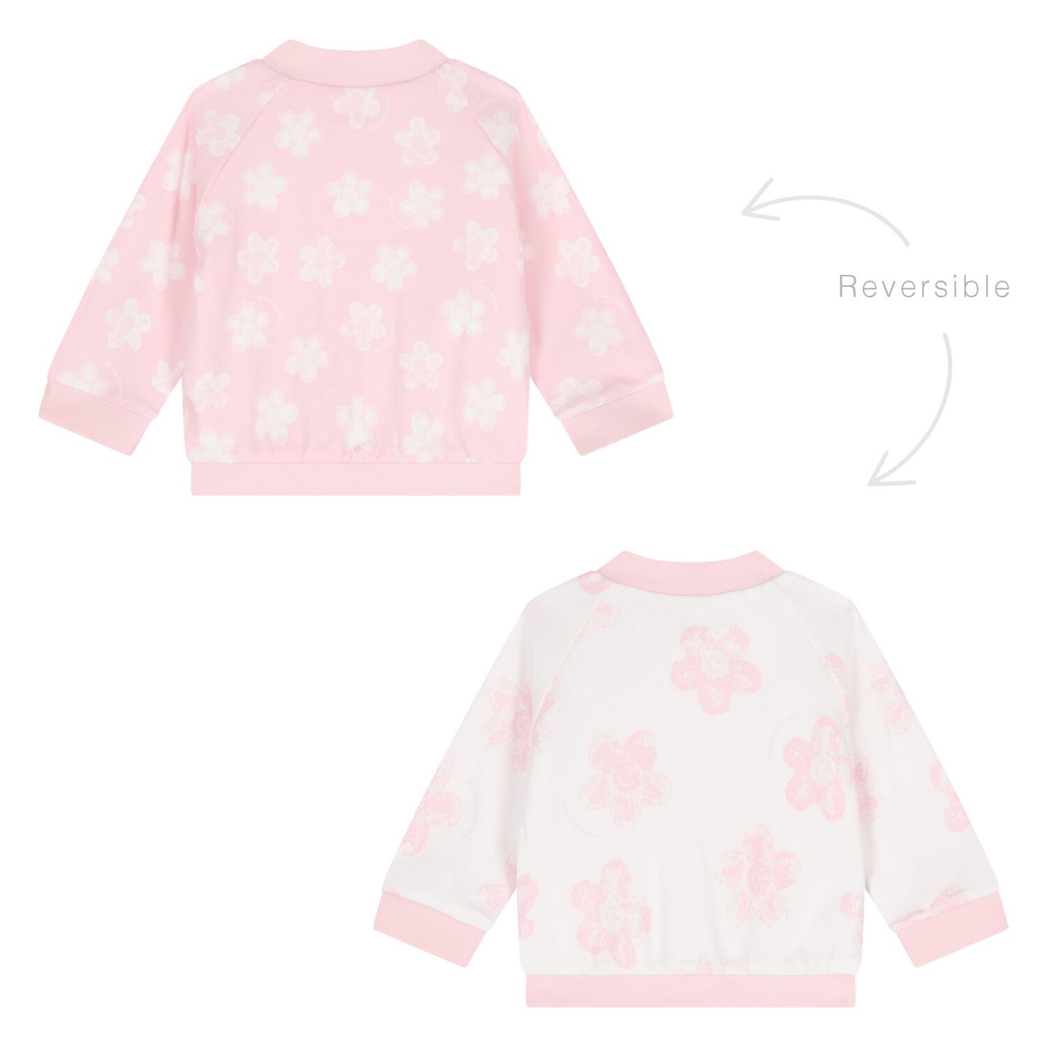 Younger Girls Reversible Pink & White Tracksuit Set, 1, hi-res