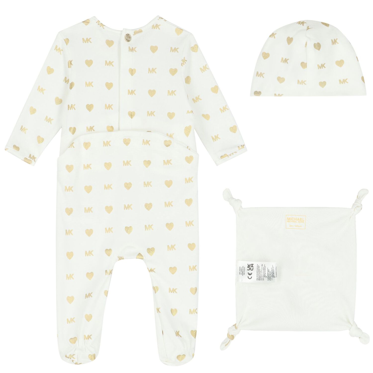 Baby Girls Ivory Logo Babygrow Gift Set, 1, hi-res
