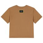 Boys Beige Popcorn Logo T-Shirt, 2, hi-res
