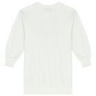 Girls White Teddy Bear Logo Sweatshirt Dress, 4, hi-res