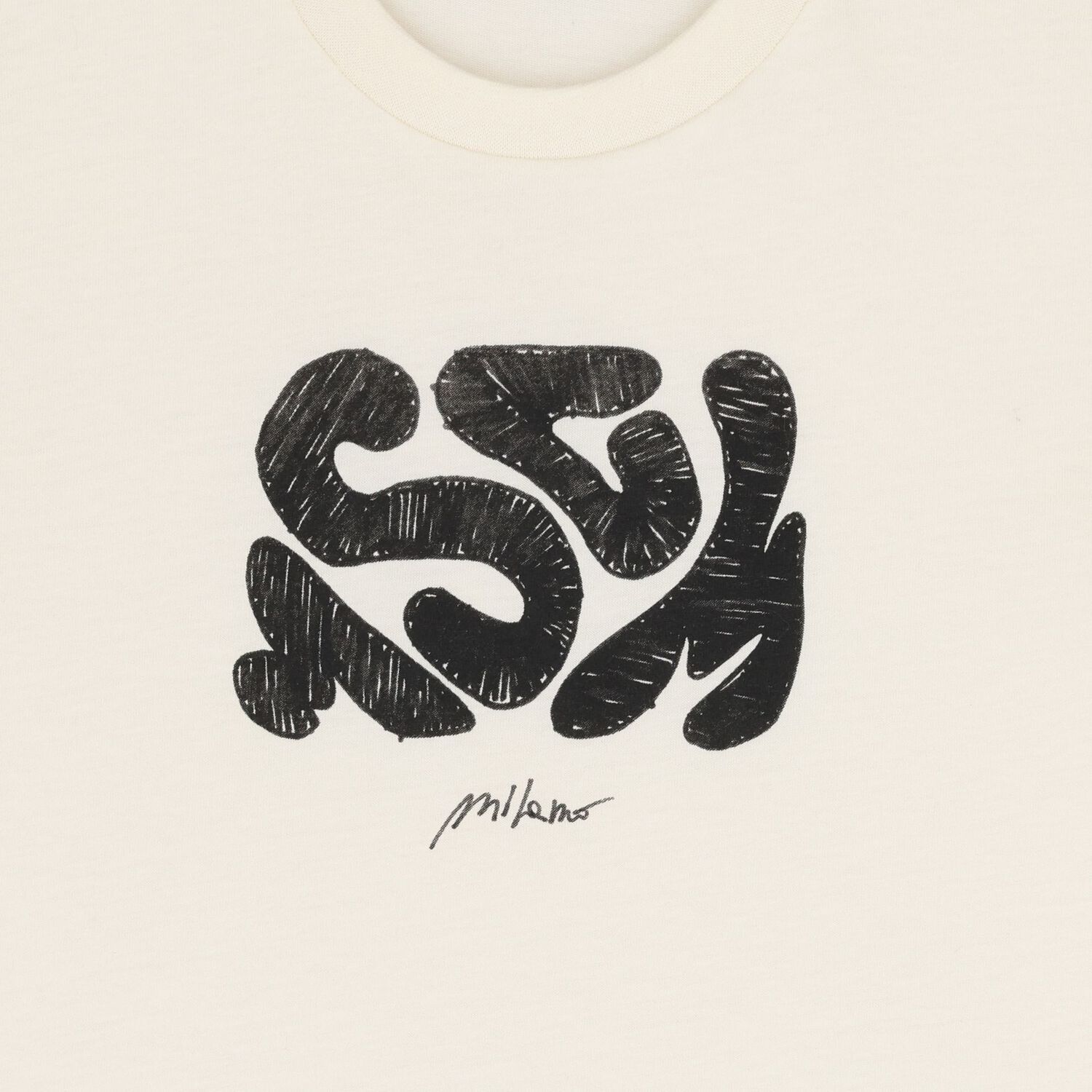 تيشيرت بالشعار باللون العاج للأولاد, 1, hi-res