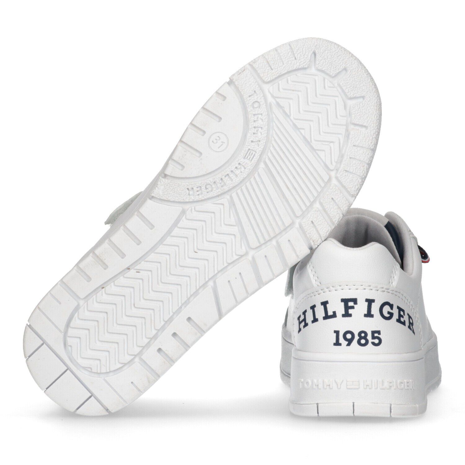 حذاء رياضى بالشعار باللون الأبيض, 1, hi-res