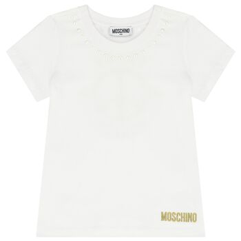 Girls White Logo T-Shirt