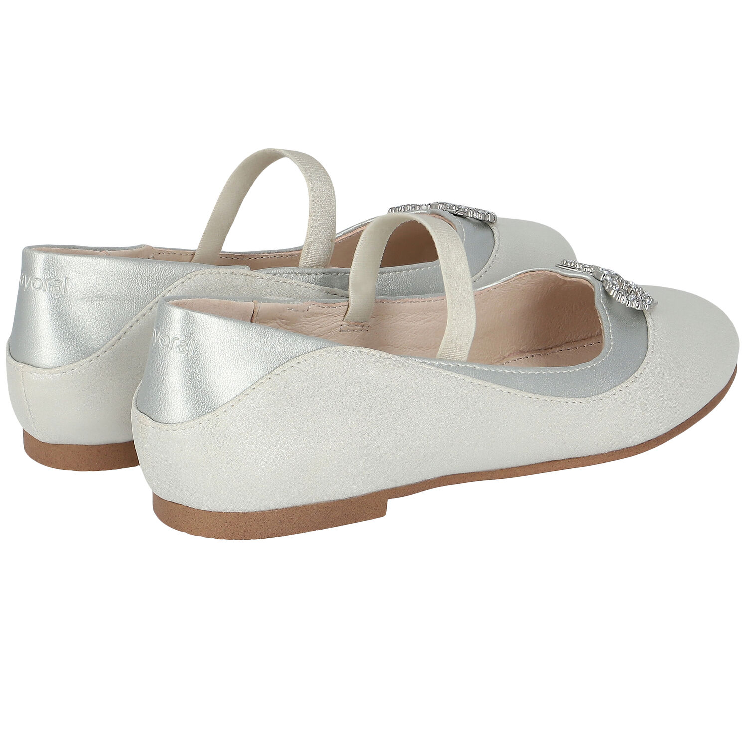 حذاء بنات بفيونكة باللون الفضي, 3, hi-res