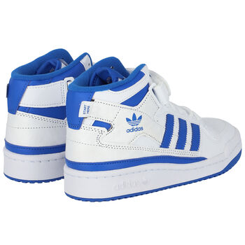 White & Blue Forum Mid J Trainers
