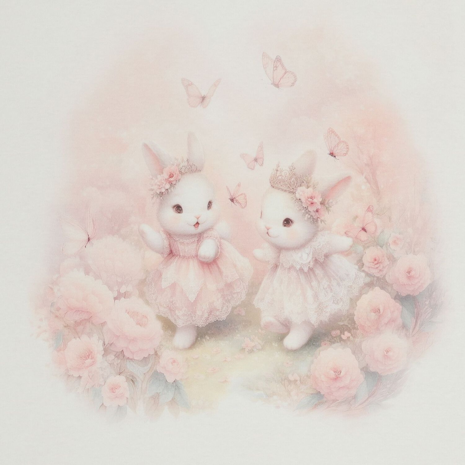 Baby Girls Ivory & Pink Bunny Babygrow Gift Set, 1, hi-res