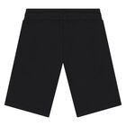 Younger Boys Black Logo Shorts, 1, hi-res