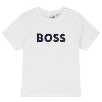 Younger Boys White Logo T-Shirt