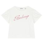 Girls Ivory Logo T-Shirt, 1, hi-res