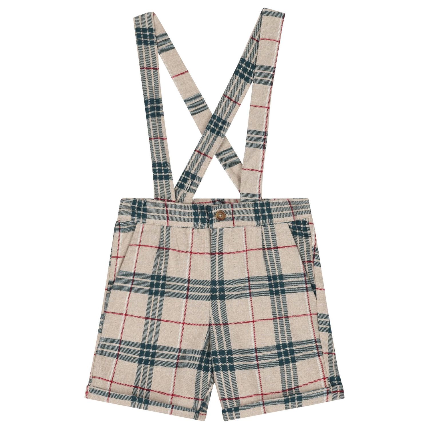 طقم شورت كاروهات للأولاد باللون العاجي و البيج , 1, hi-res image number null