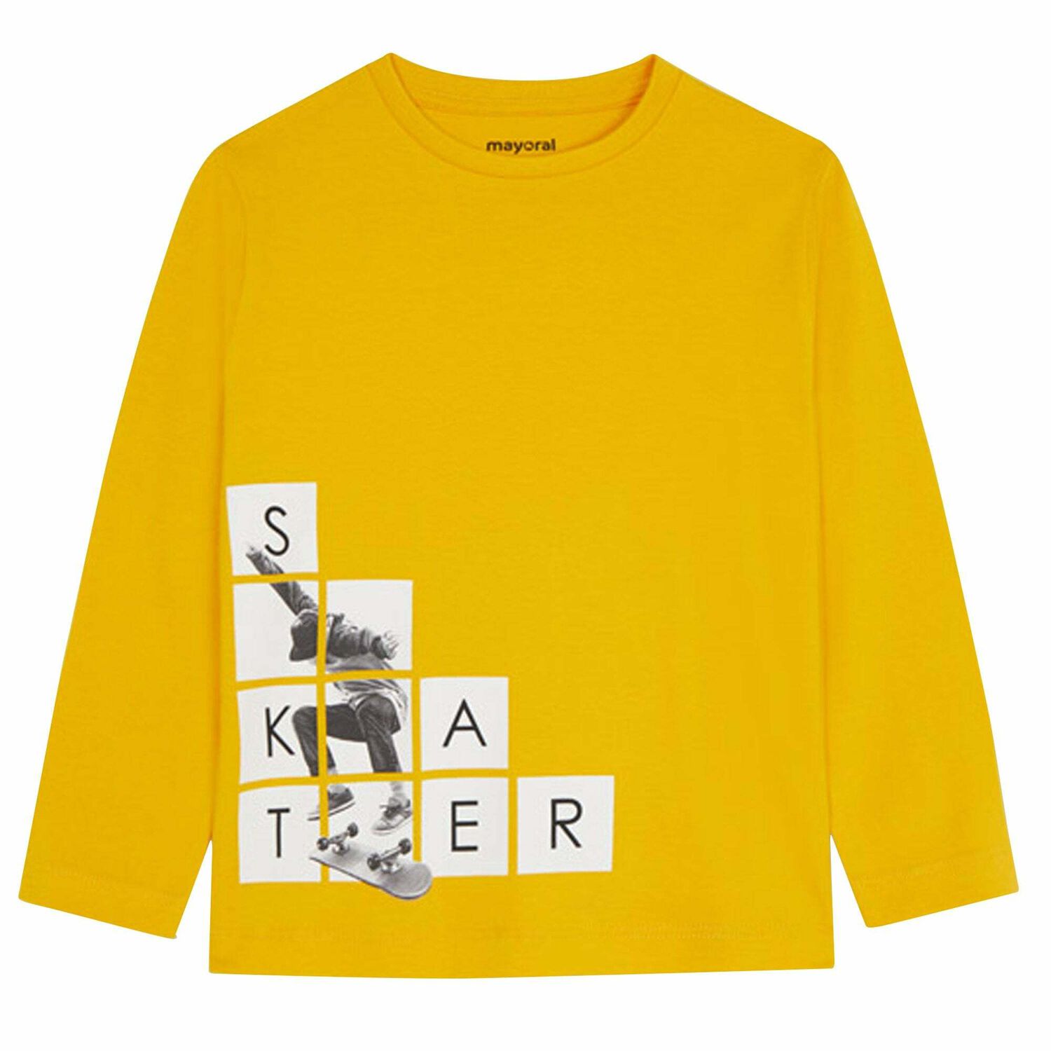 Boys Yellow Skater Long Sleeve Top, 2, hi-res image number null