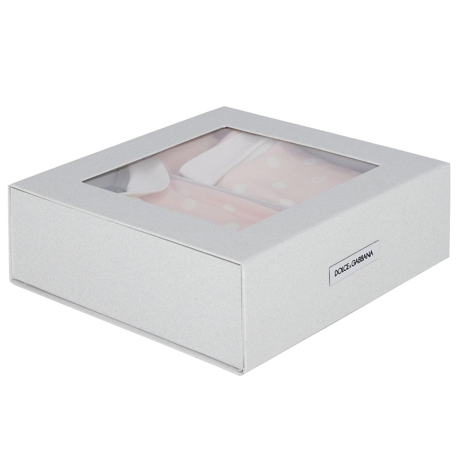 طقم هدايا ملابس أطفال بنقاط باللون  وردية وبيضاء للبنات, 1, hi-res