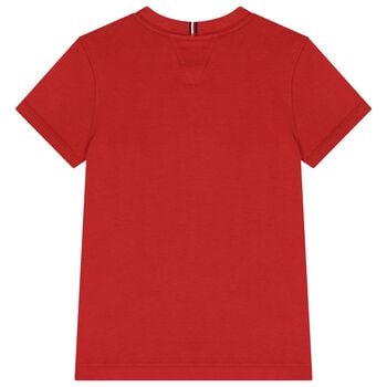 تيشيرت اولاد بالشعار باللون الاحمر 