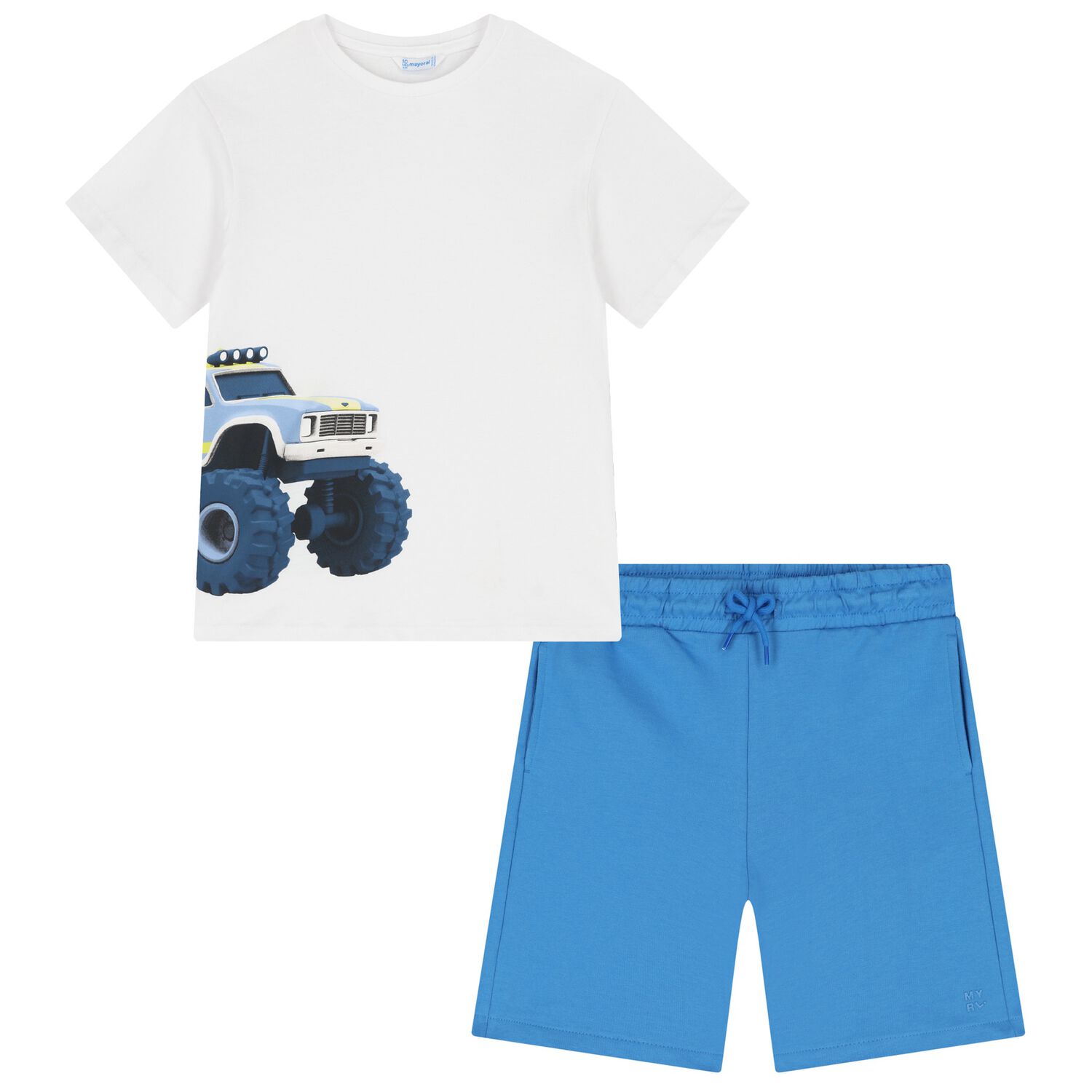 Boys White & Blue Shorts Set, 2, hi-res