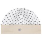 Baby Boys Beige & White Logo Hat, 1, hi-res