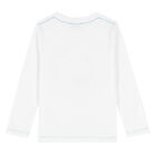 Boys White Logo Top, 1, hi-res