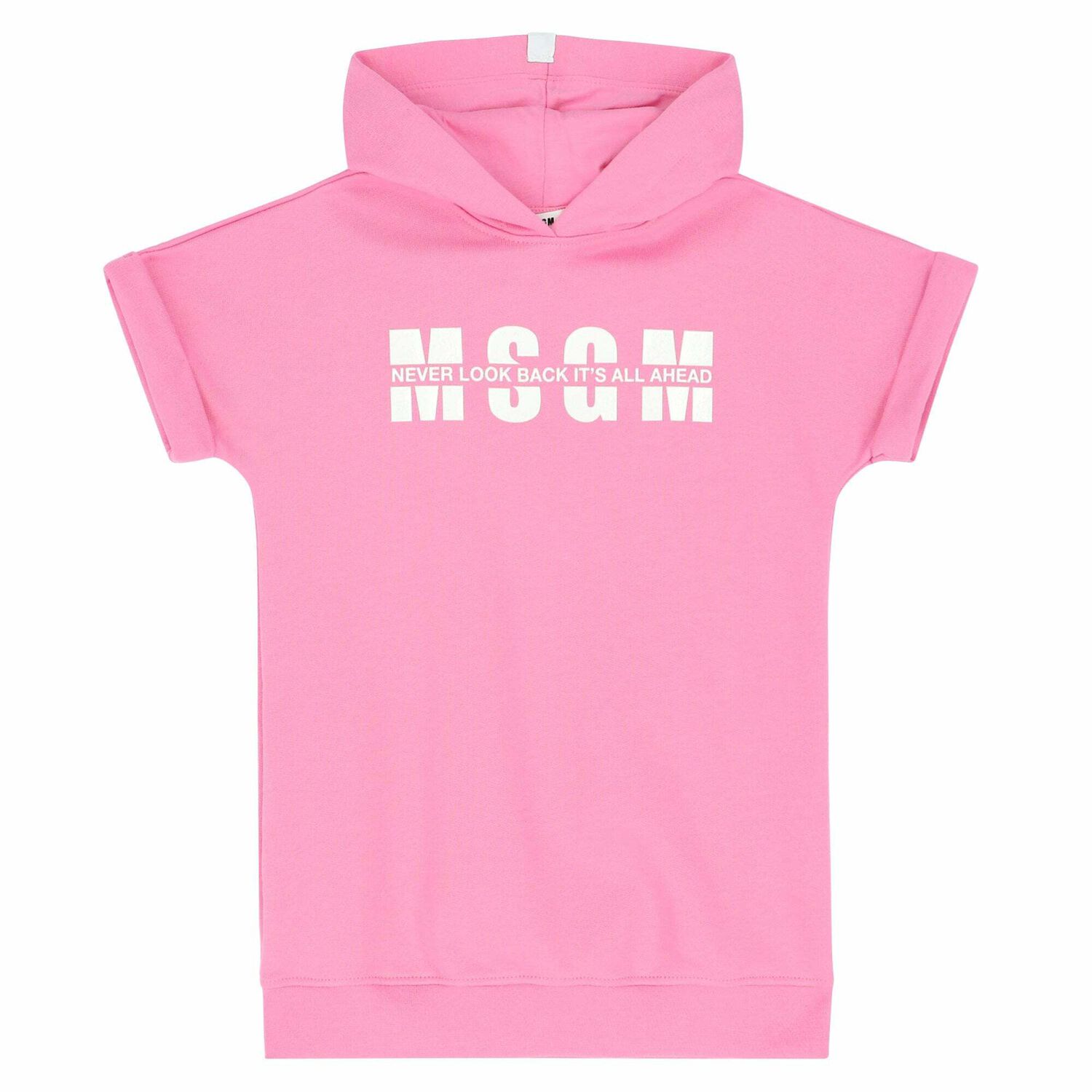 Girls Pink Logo Hooded Dress, 2, hi-res image number null