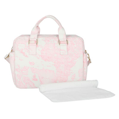Pink Geo Map Baby Changing Bag