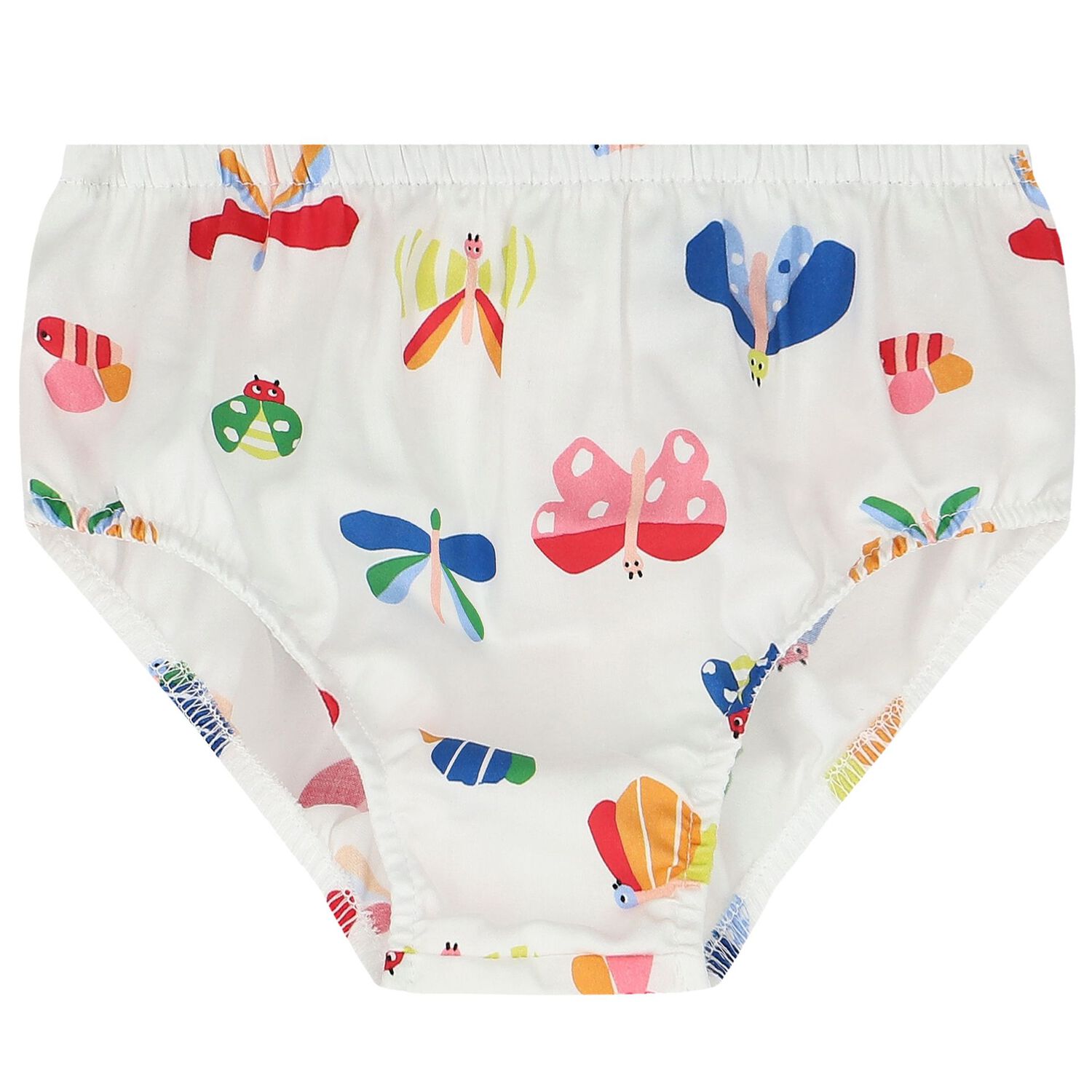 طقم بنات فستان بطبعة باللون الأبيض, 2, hi-res