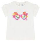 طقم ليجنز بطبعة الزهور باللونين الأبيض والوردي للبنات, 1, hi-res