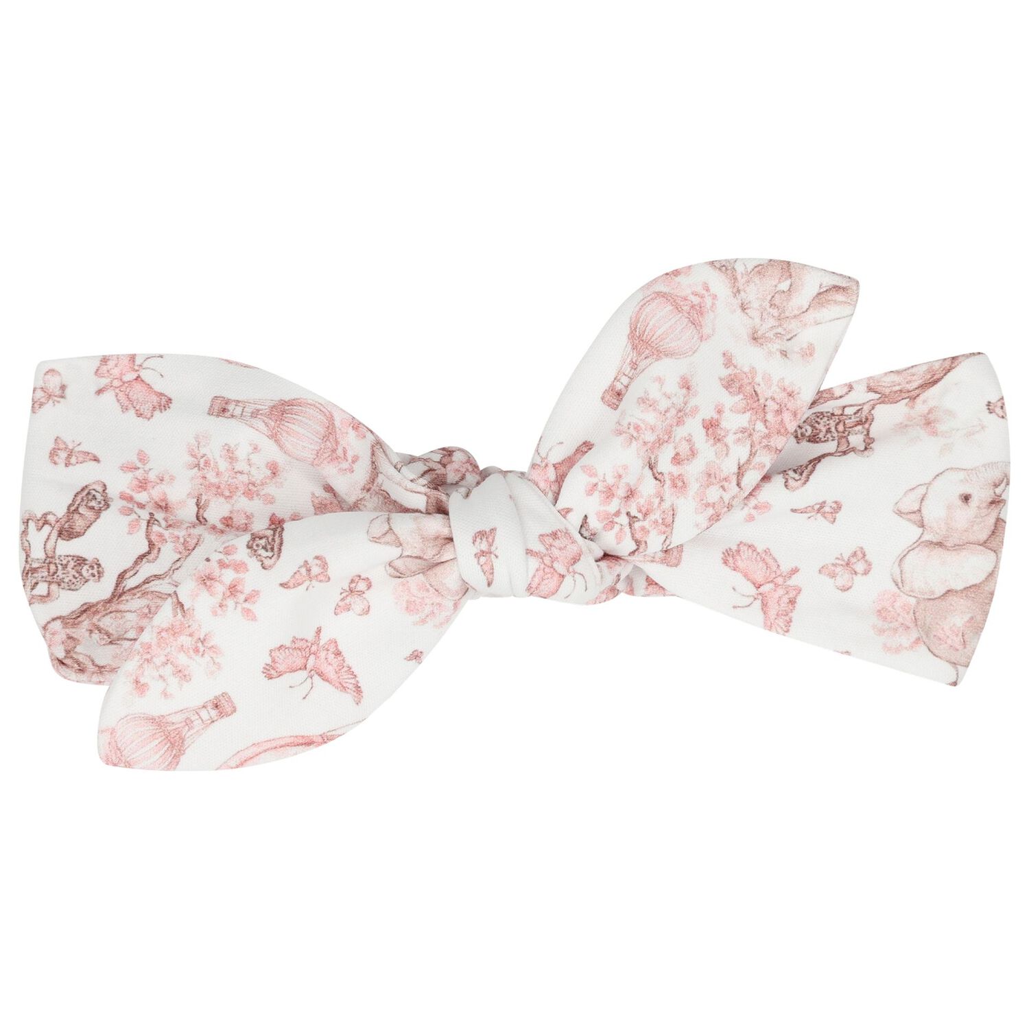 طقم بنات رومبير و ربطة راس أفريكا باللون الوردي والأبيض, 1, hi-res