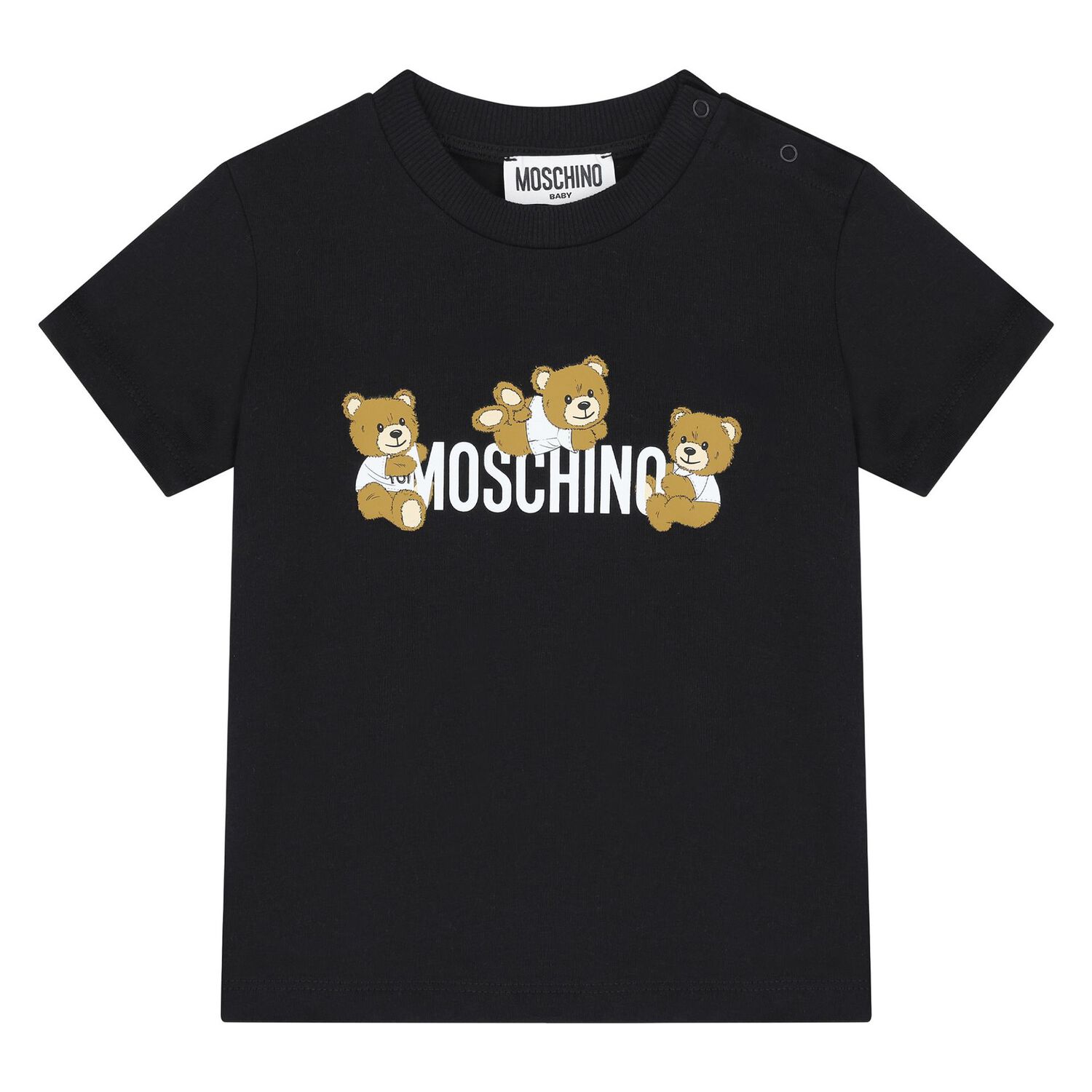 طقم شورت بنات بشعار الدب تيدي باللون الأسود والرمادي , 5, hi-res