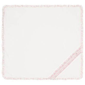 Baby Girls Ivory Ruffled Blanket