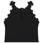 Girls Black Lace Top, 2, hi-res