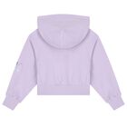 Girls Purple Logo Hooded Zip Up Top, 1, hi-res